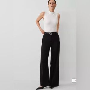 Ann Taylor Petite Perfect Wide-Leg Trousers in Black